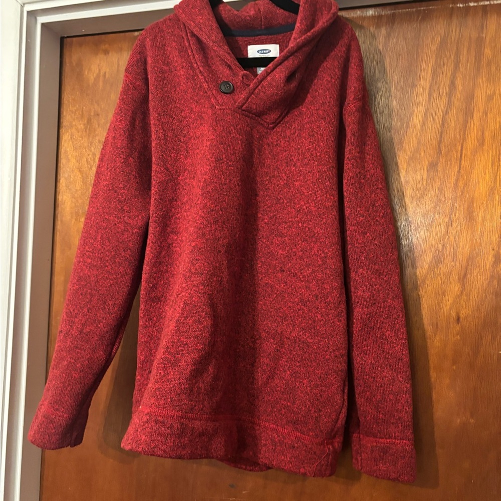 Old Navy Boys Cowl Neck Sweater in Rich Red